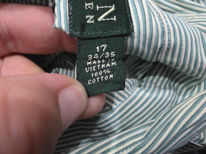 Camisa Ralph Lauren 17 34/35 Verde Classic Fit Verde Lineas