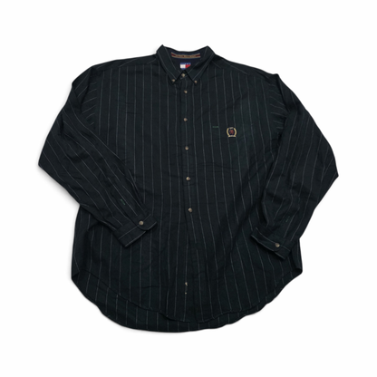 Camisa Tommy Hilfiger Xgrande Xl Verde Lineas Vintage