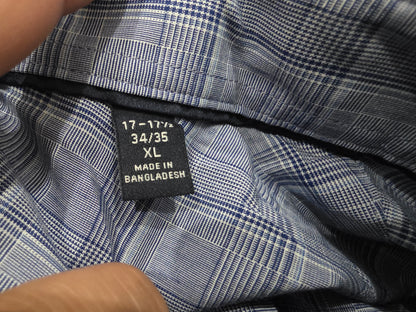 Camisa Tommy Hilfiger 34-35 Xl Azul Y Blanco Cuadro