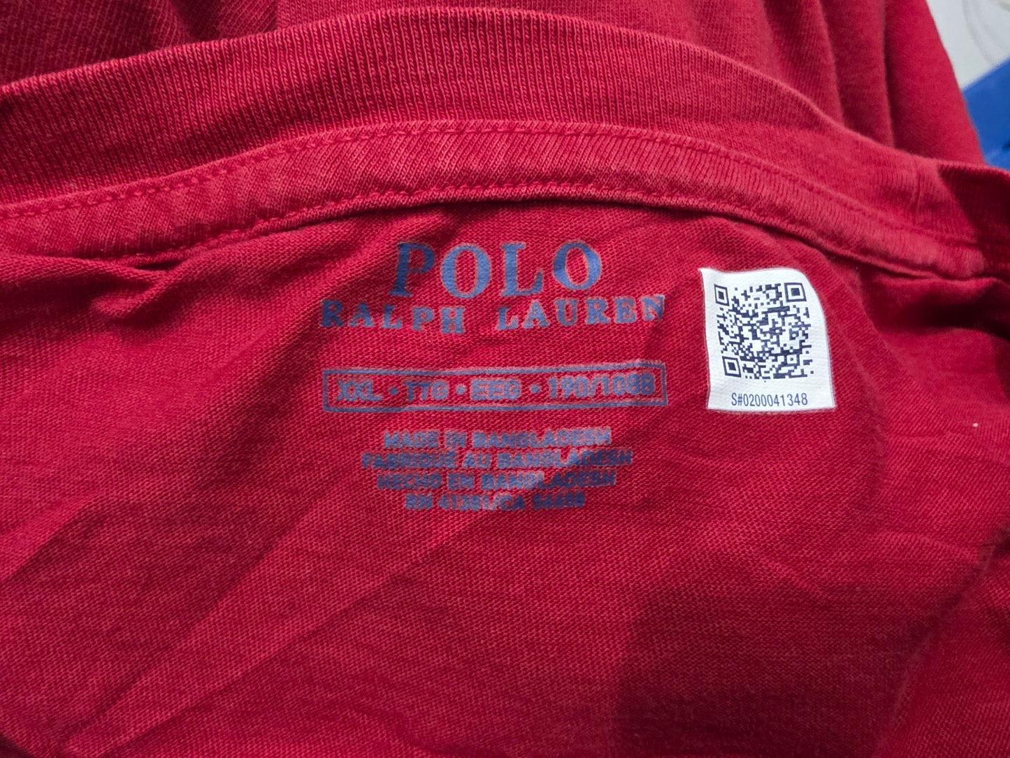 Playera Ralph Lauren Xxl Rojo Pony Azul