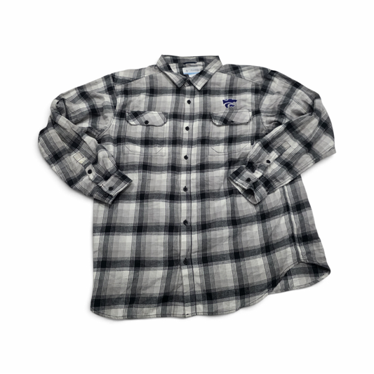 Camisa Columbia Xxl Gris Negro Y Blanco Cuadro Franela
