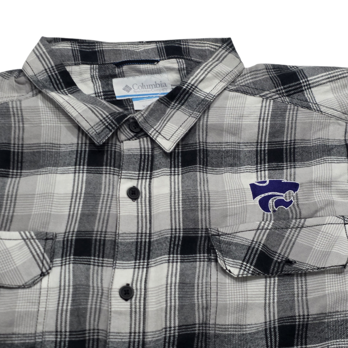 Camisa Columbia Xxl Gris Negro Y Blanco Cuadro Franela