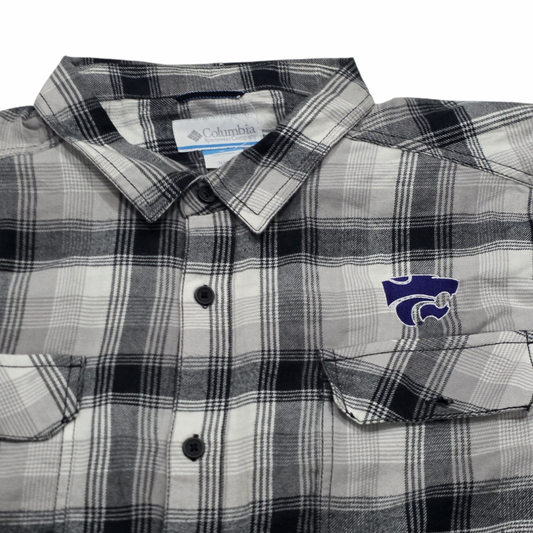 Camisa Columbia Xxl Gris Negro Y Blanco Cuadro Franela