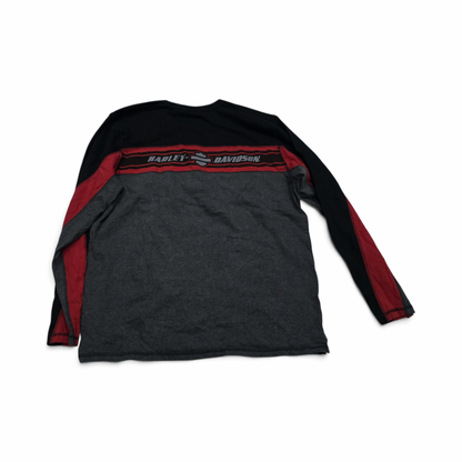 Playera Harley Dvidson 2xl Gris Con Negro Manga Larga