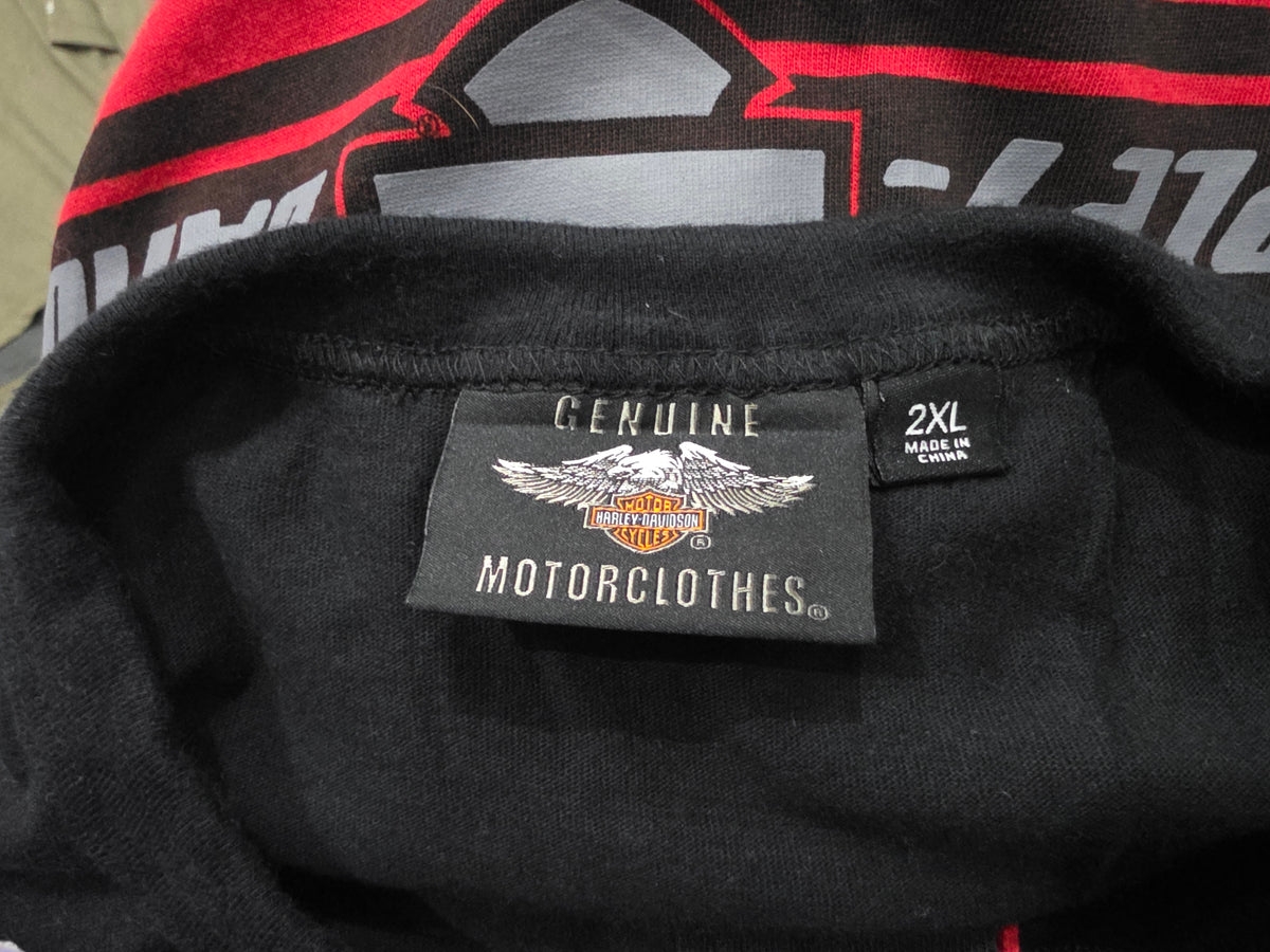 Playera Harley Dvidson 2xl Gris Con Negro Manga Larga