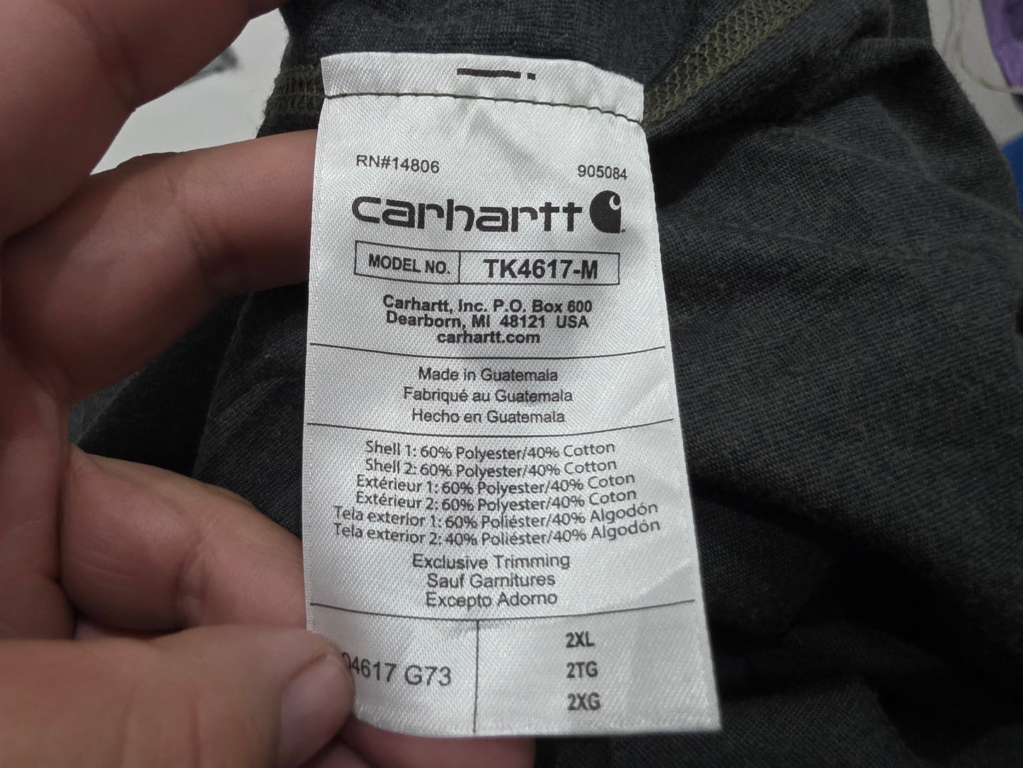 Playera Carhartt 2xl Relaxed Fit Verde Manga Larga