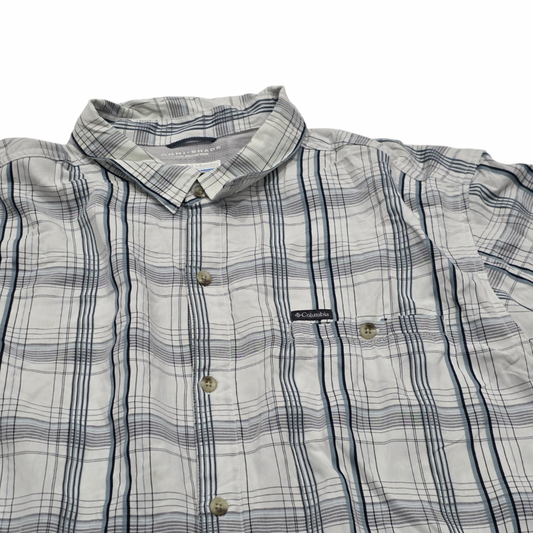 Camisa Columbia Xxl Cuadro Blanco Manga Corta