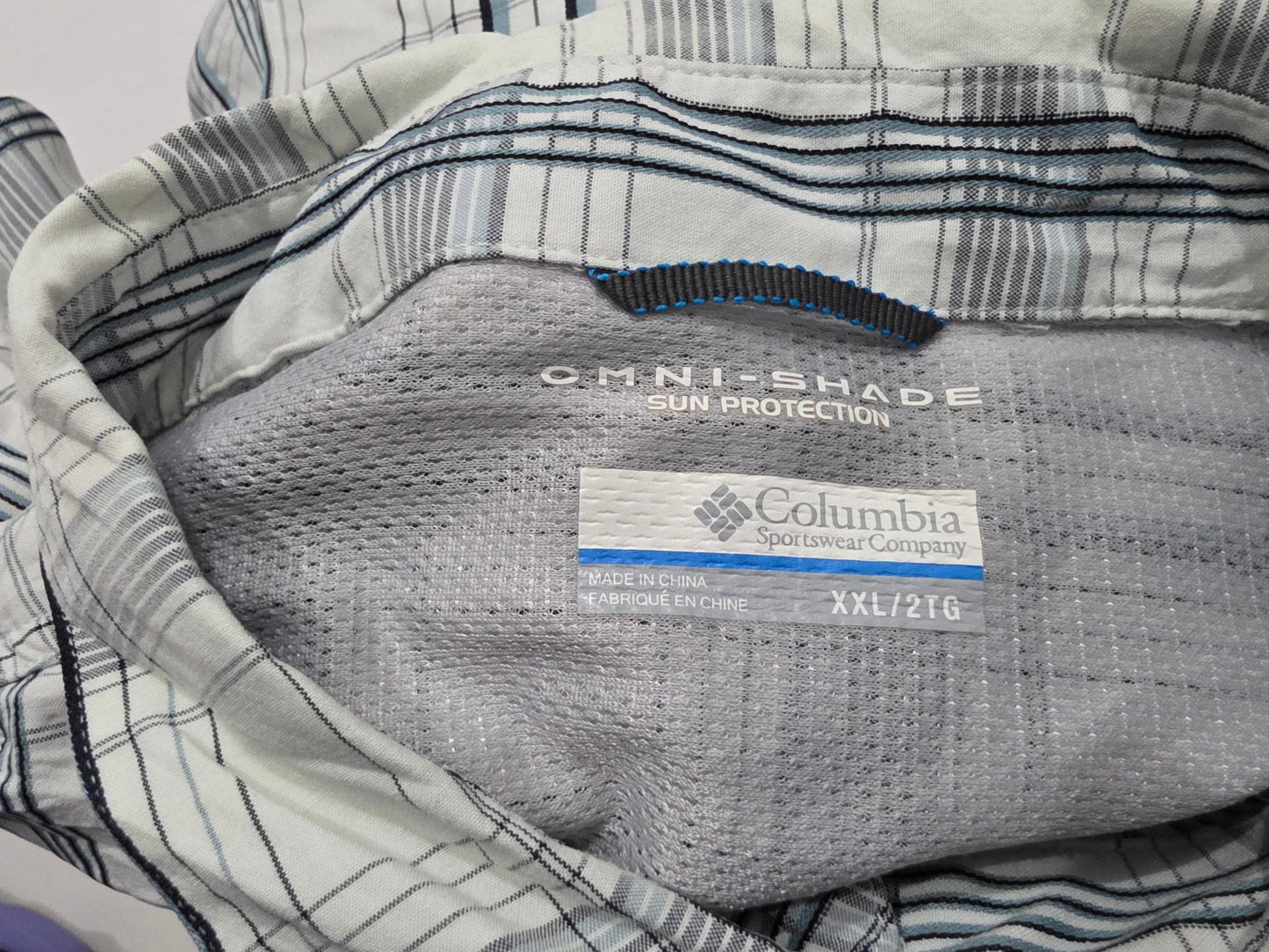 Camisa Columbia Xxl Cuadro Blanco Manga Corta