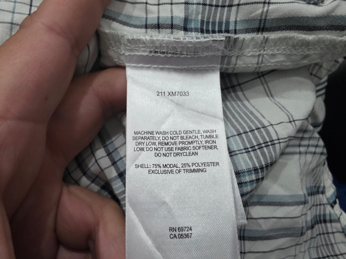 Camisa Columbia Xxl Cuadro Blanco Manga Corta