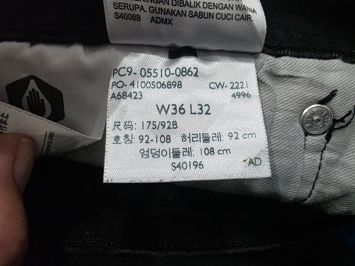Pantalon Levis 510 36x32 Skinny Negro