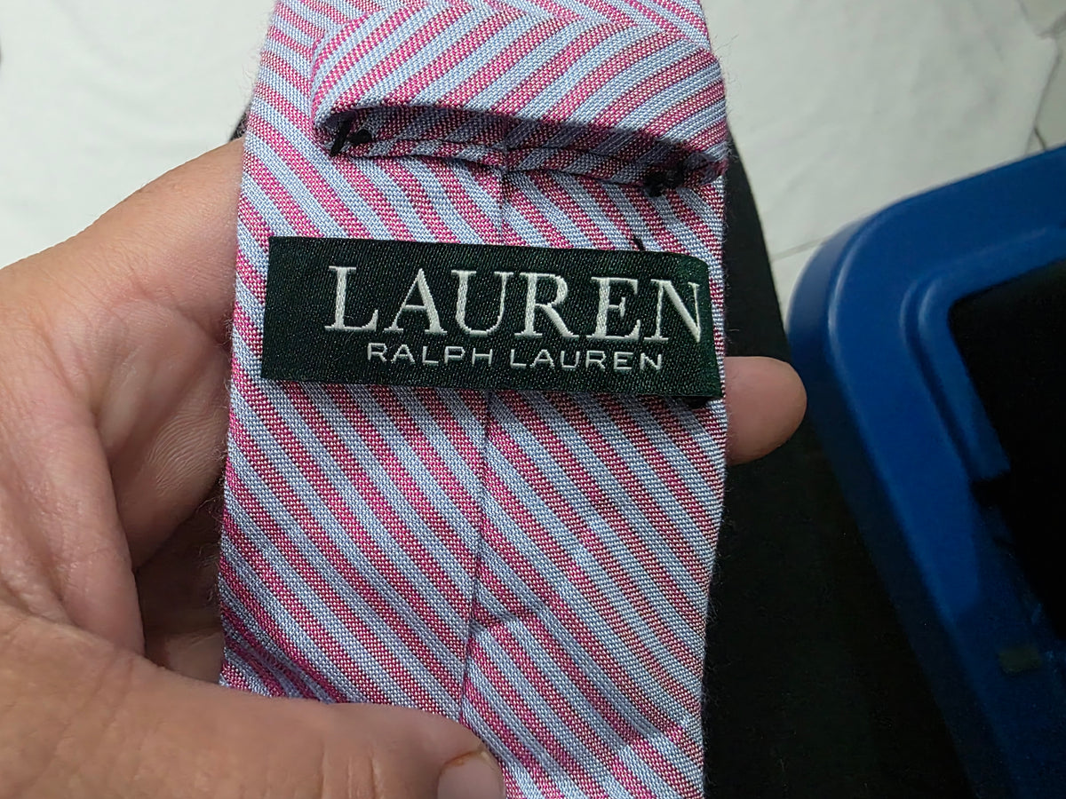 Corbata Ralph Lauren Rosa Y Morado Lineas