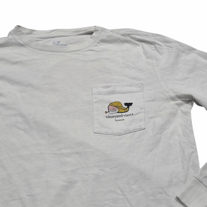 Playera Vineyard Vines L Adolescente Blanco Manga Larga