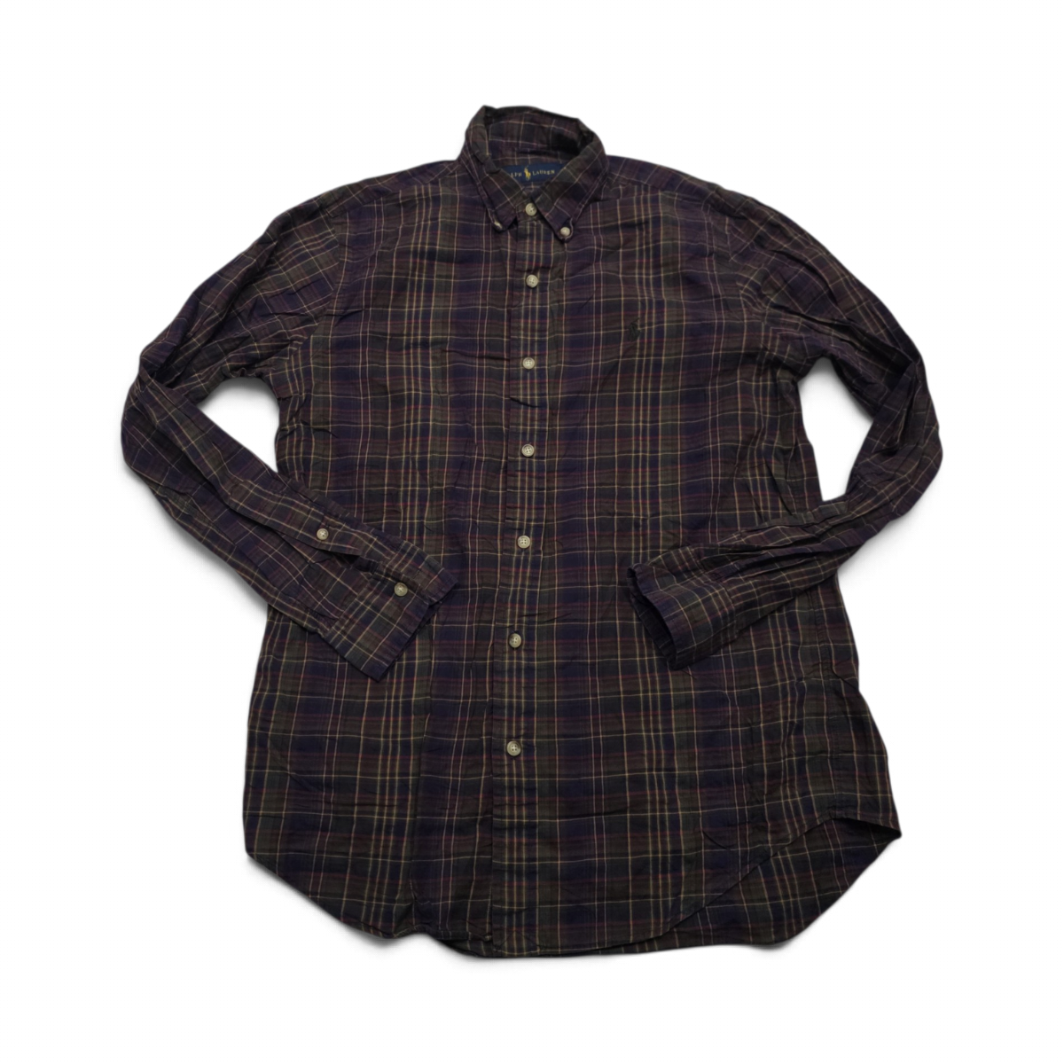 Camisa Ralph Lauren Chico S Cuadro Verde Y Azul