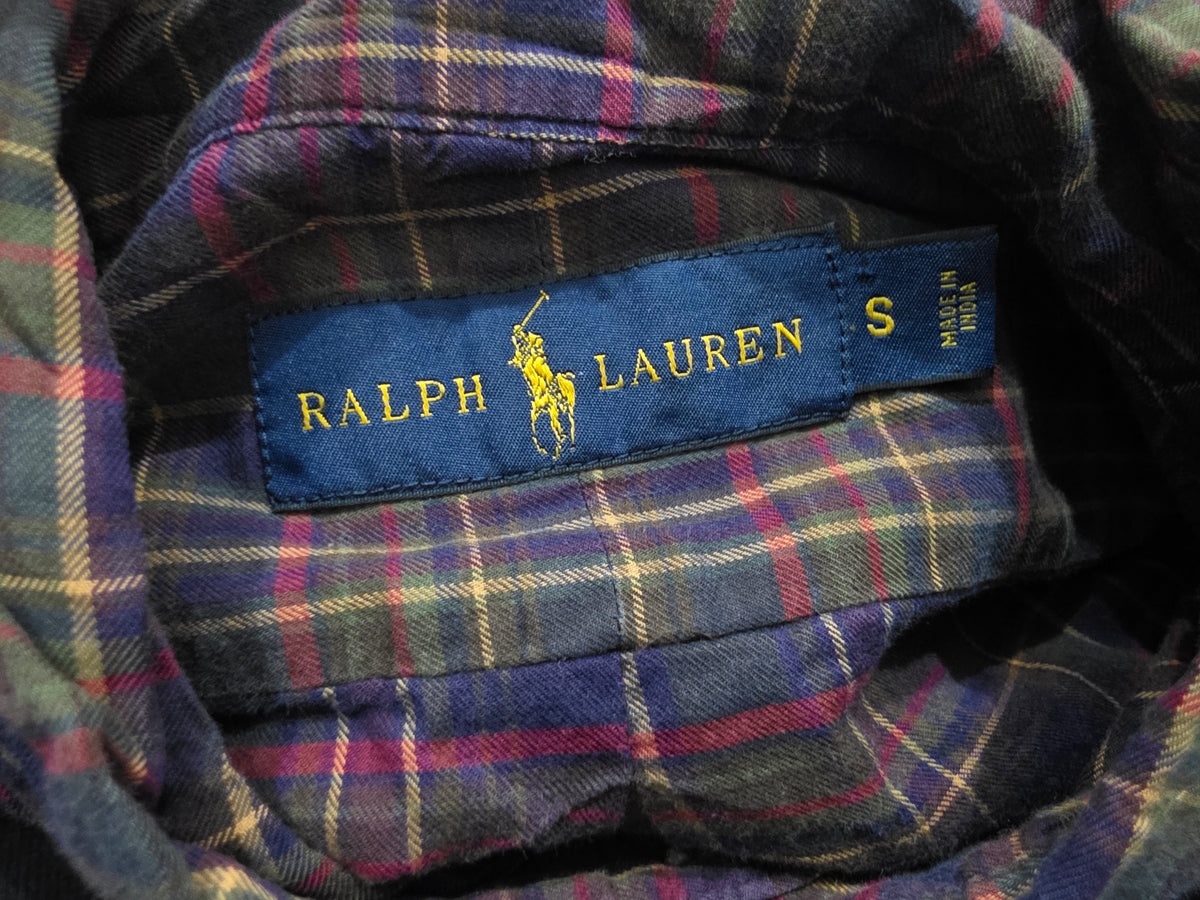 Camisa Ralph Lauren Chico S Cuadro Verde Y Azul