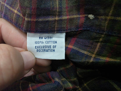 Camisa Ralph Lauren Chico S Cuadro Verde Y Azul
