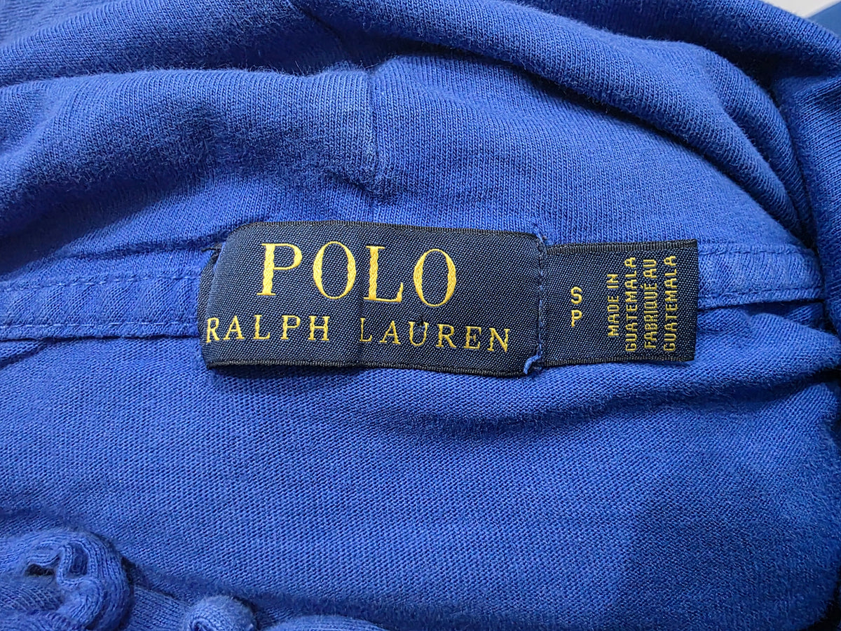 Playera Ralph Lauren Chico S Azul Oso Manga Larrga Con Gorro