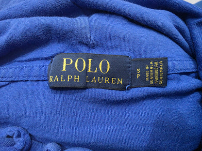 Playera Ralph Lauren Chico S Azul Oso Manga Larrga Con Gorro