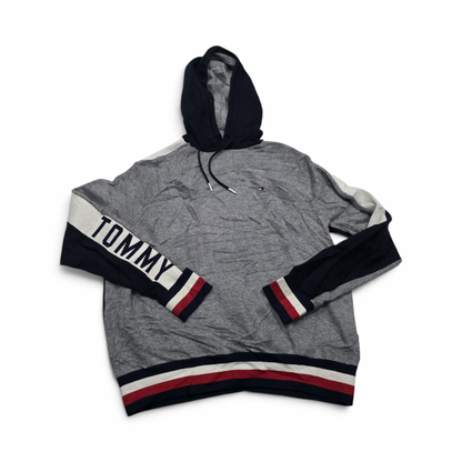 Sudadera Tommy Hilfiger Mediana M Gris Y Azul Con Gorro