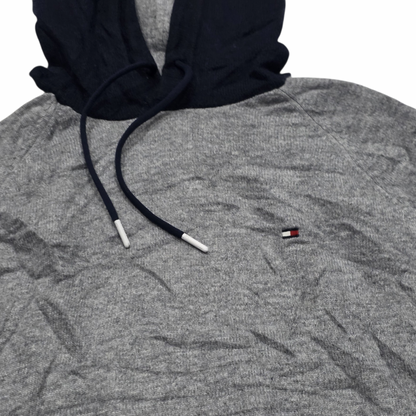 Sudadera Tommy Hilfiger Mediana M Gris Y Azul Con Gorro