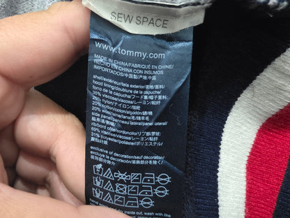 Sudadera Tommy Hilfiger Mediana M Gris Y Azul Con Gorro