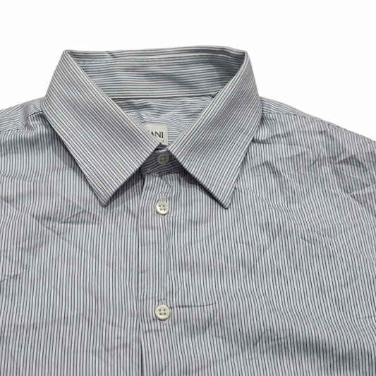 Camisa Armani Exchange Mediana 15 1/2 Azul Lineas