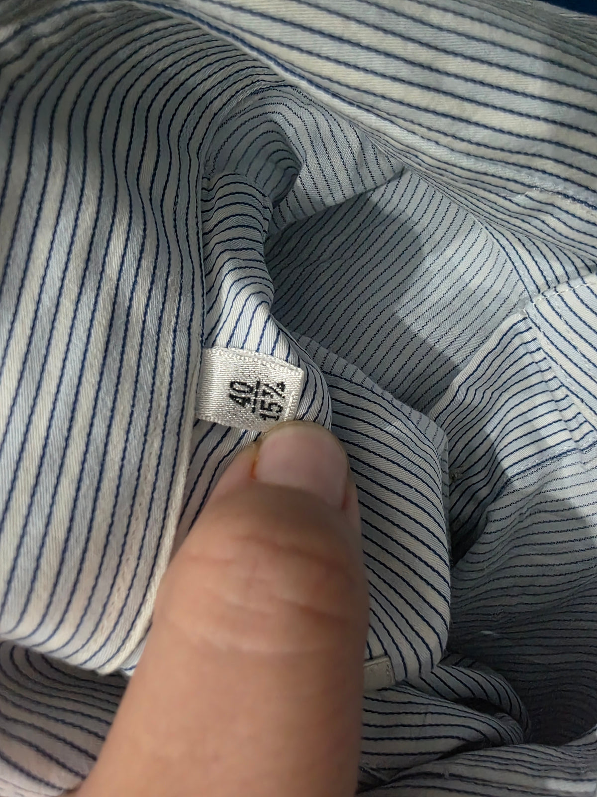 Camisa Armani Exchange Mediana 15 1/2 Azul Lineas