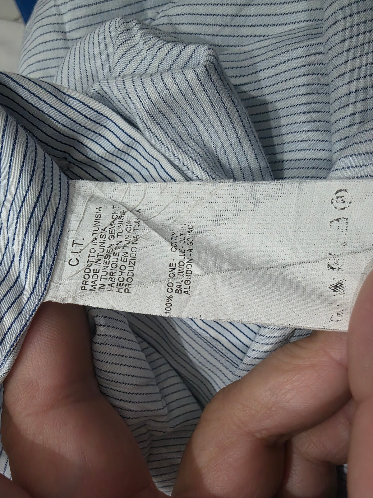 Camisa Armani Exchange Mediana 15 1/2 Azul Lineas