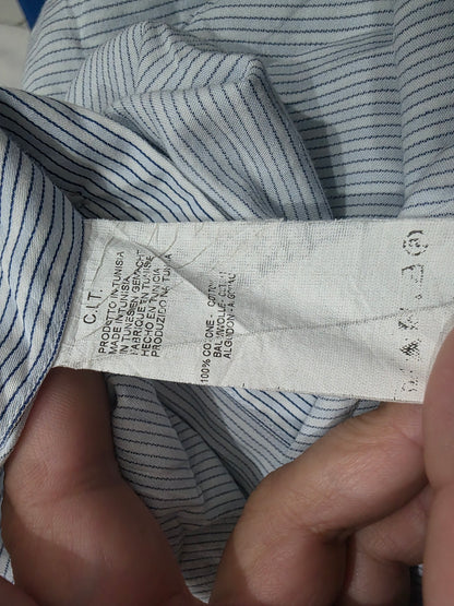 Camisa Armani Exchange Mediana 15 1/2 Azul Lineas