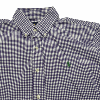 Camisa Ralph Lauren Mediana M Morado Cuadros Pony Verde