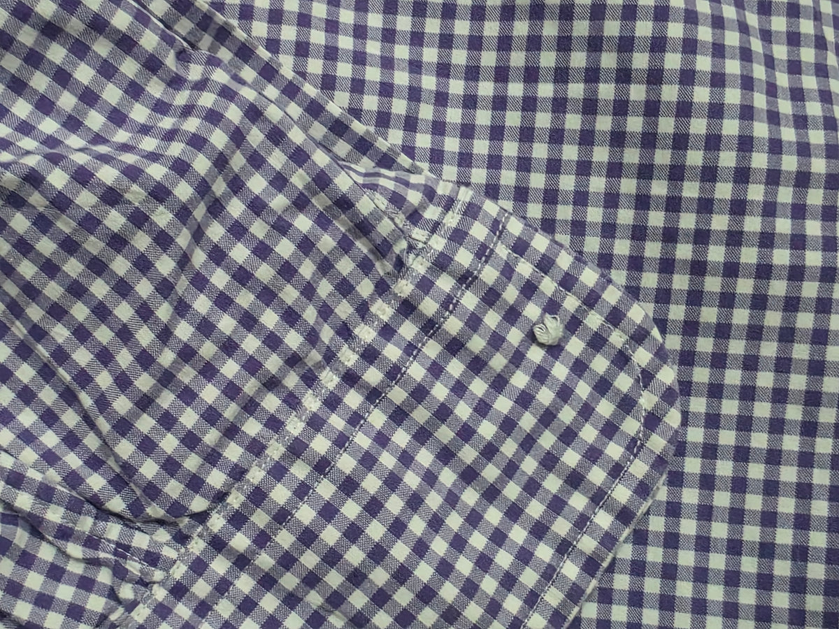 Camisa Ralph Lauren Mediana M Morado Cuadros Pony Verde