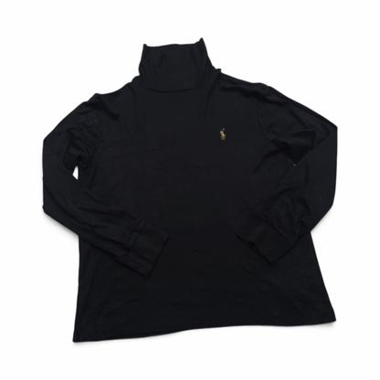 Playera Ralph Lauren Medianam Cuello Alto Negro Manga Larga