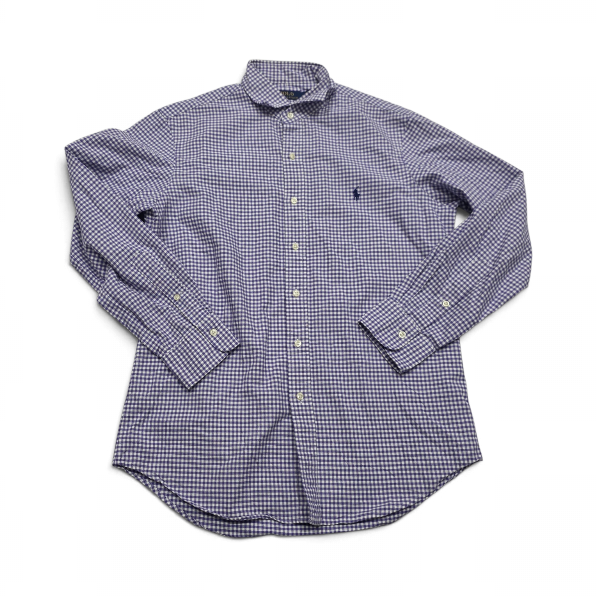 Camisa Ralph Lauren Mediana M Cuadro Morado Pony Azul