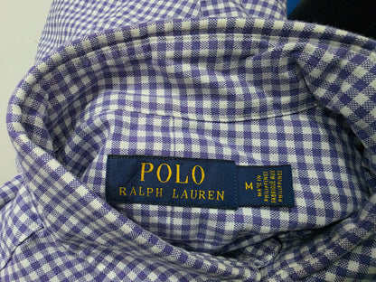 Camisa Ralph Lauren Mediana M Cuadro Morado Pony Azul