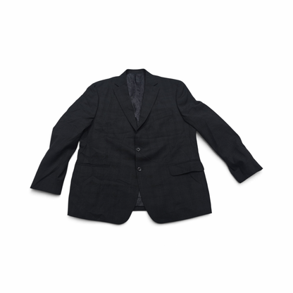 Saco Michael Kors 46r Cuadro Gris Oscuro Y Azul