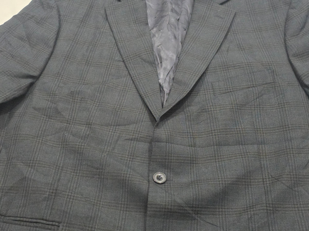 Saco Michael Kors 46r Cuadro Gris Oscuro Y Azul