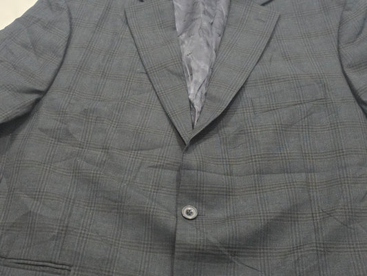 Saco Michael Kors 46r Cuadro Gris Oscuro Y Azul