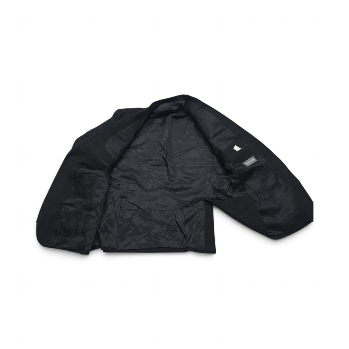 Saco Michael Kors 46r Cuadro Gris Oscuro Y Azul