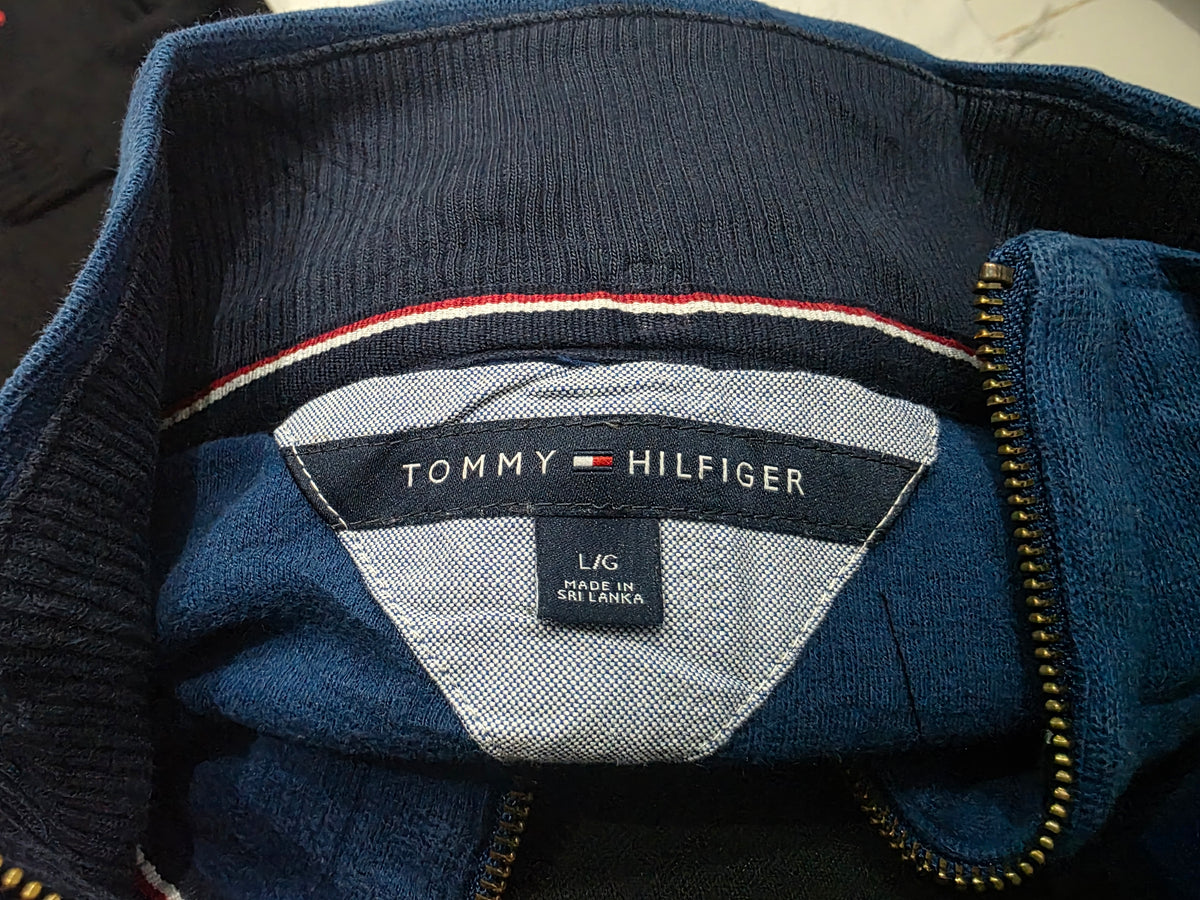 Sueter Tommy Hilfiger Grande L Azul Cierre Corto