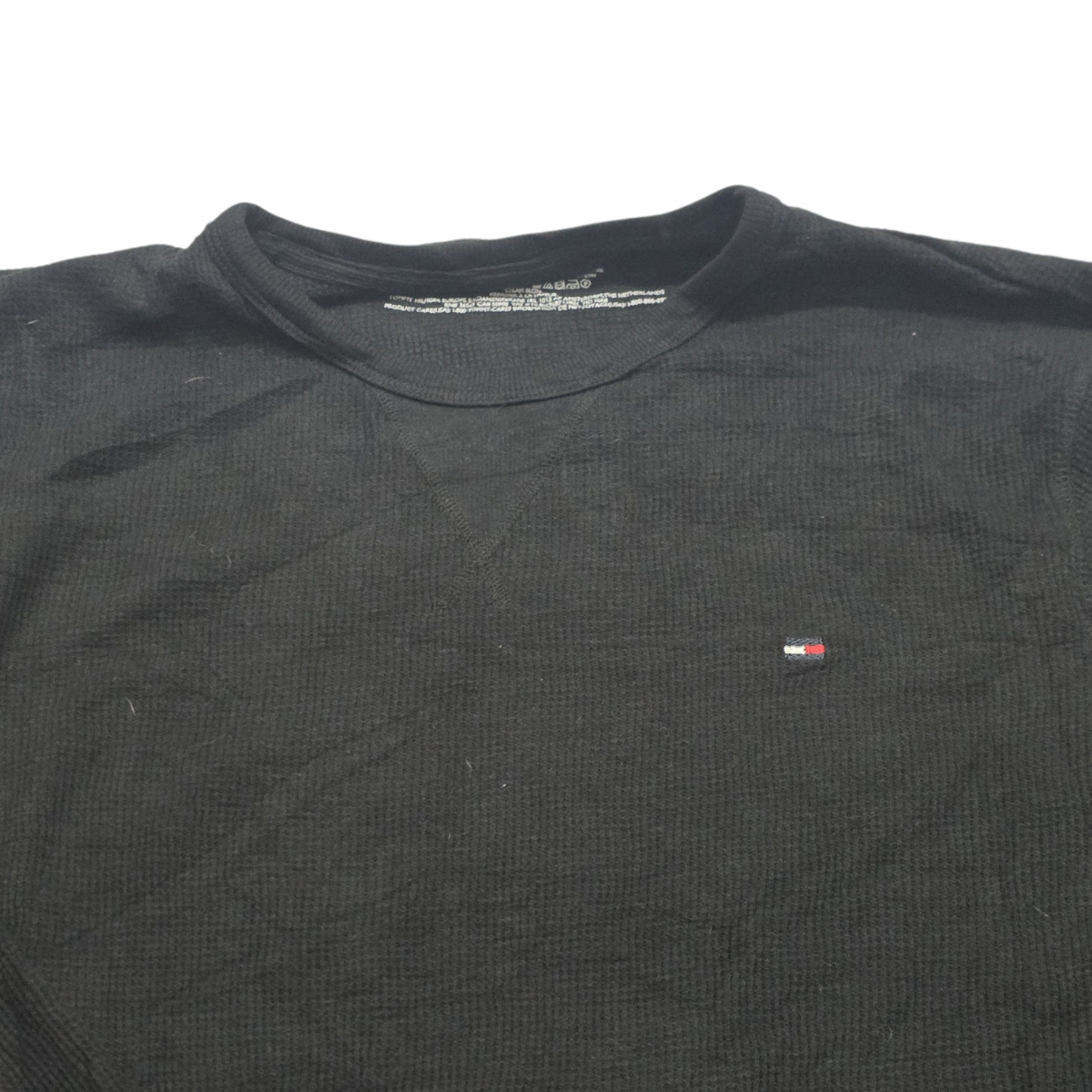 Playera Tommy Hilfiger Grande L Negro Manga Larga