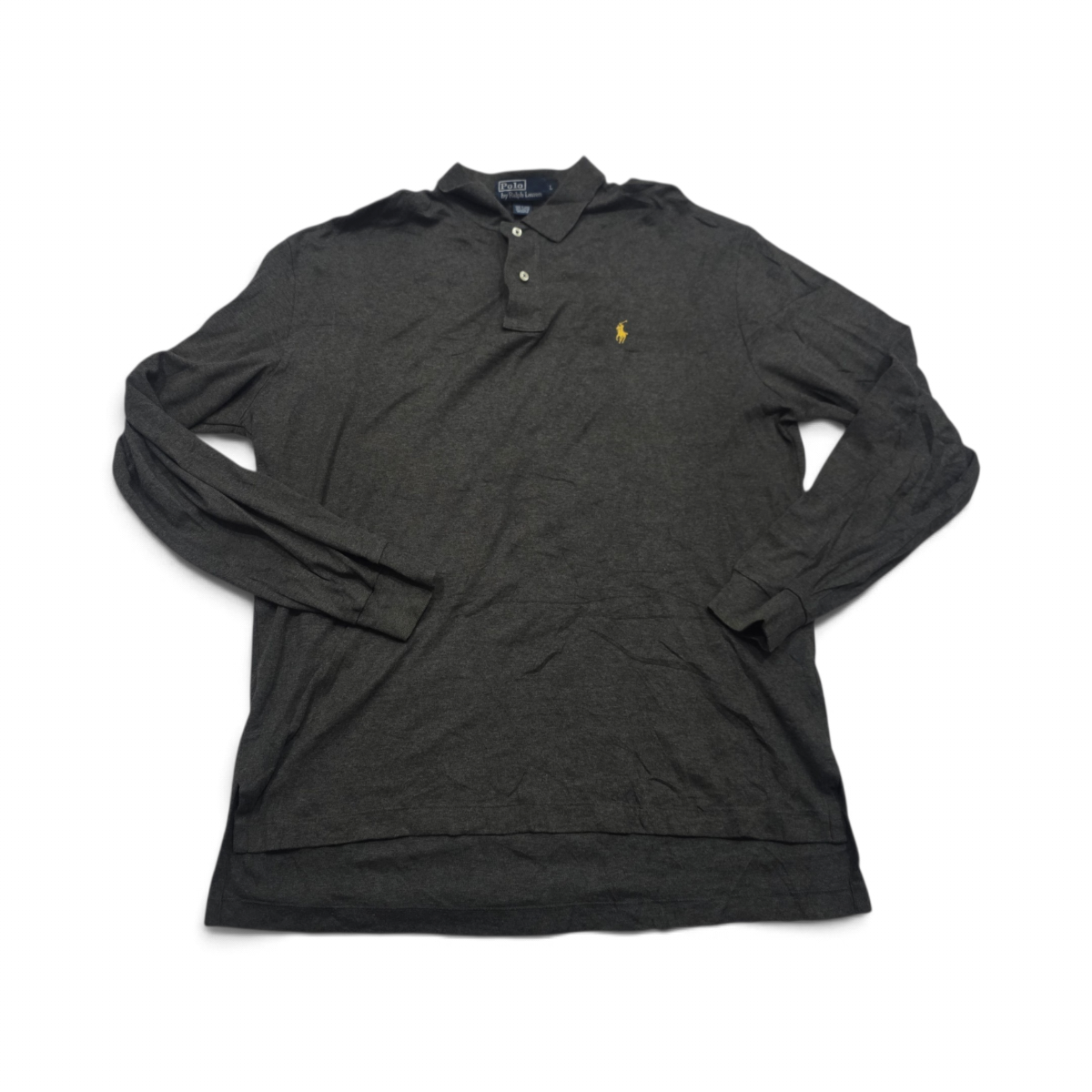 Playera Ralph Lauren Grande L Polo Gris Manga Larga