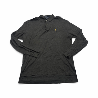 Playera Ralph Lauren Grande L Polo Gris Manga Larga