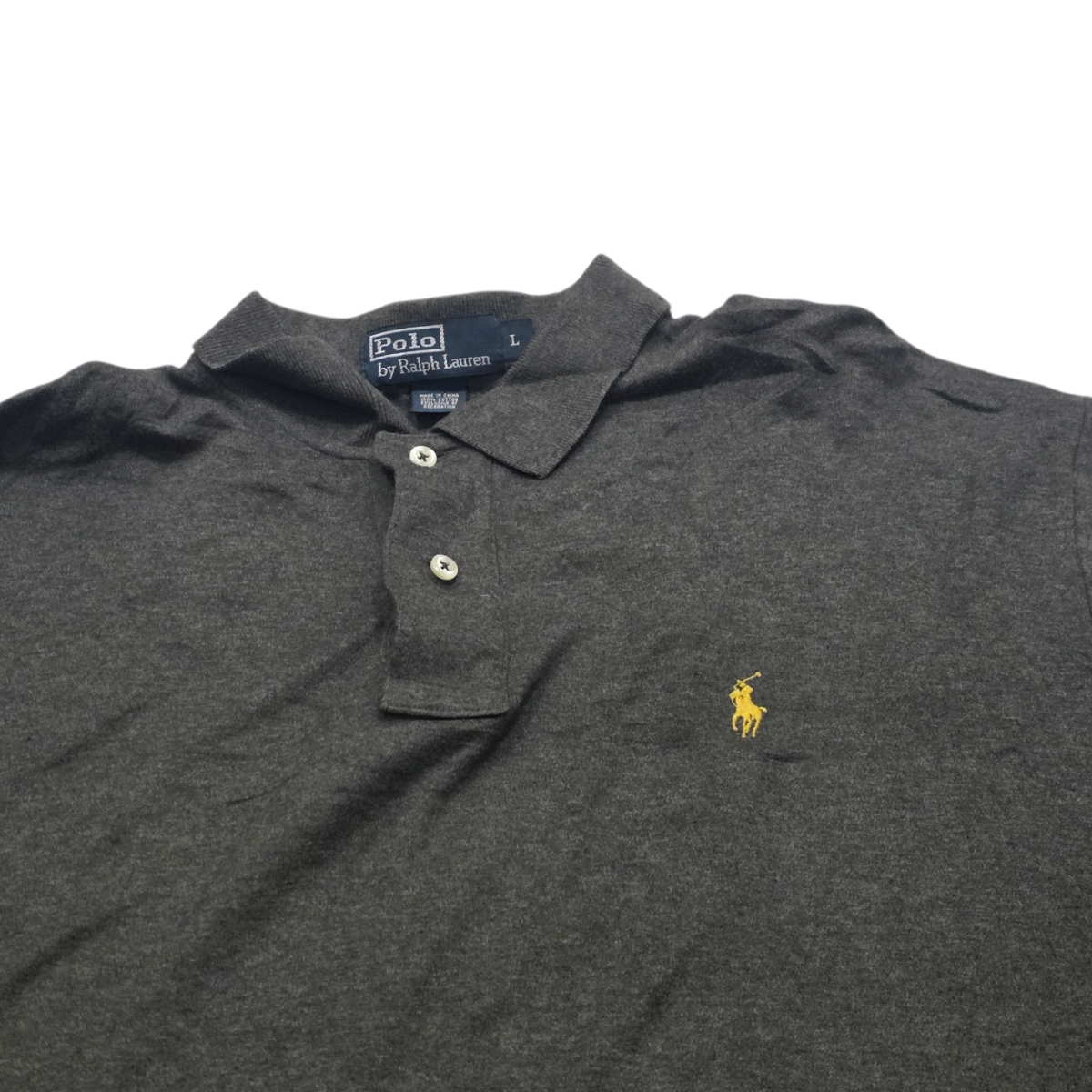 Playera Ralph Lauren Grande L Polo Gris Manga Larga