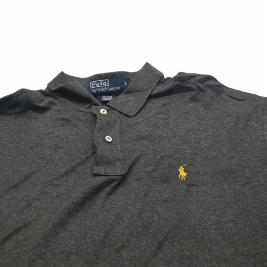 Playera Ralph Lauren Grande L Polo Gris Manga Larga