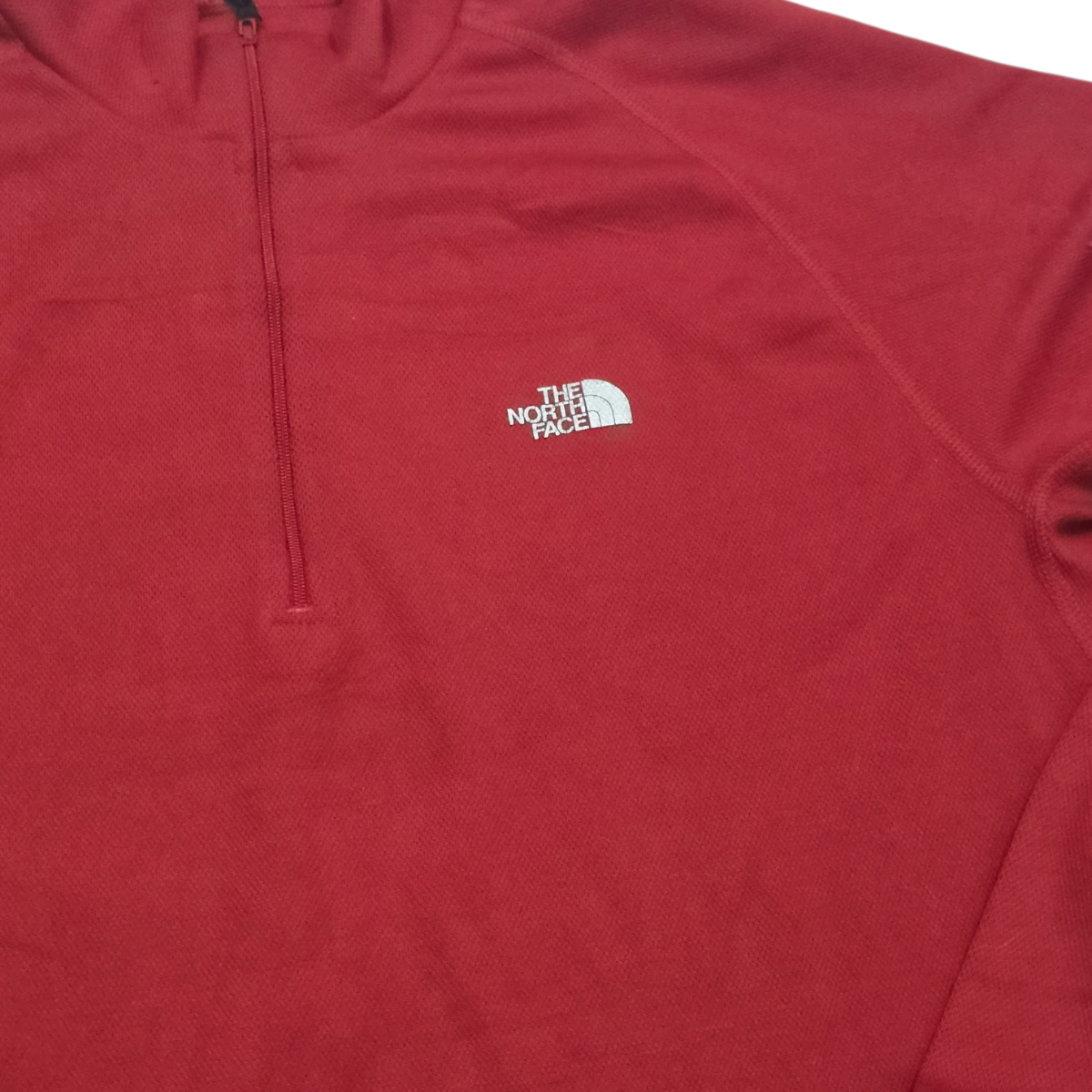 Playera The North Face Grandel Rojo Cierre Corto Manga Larga