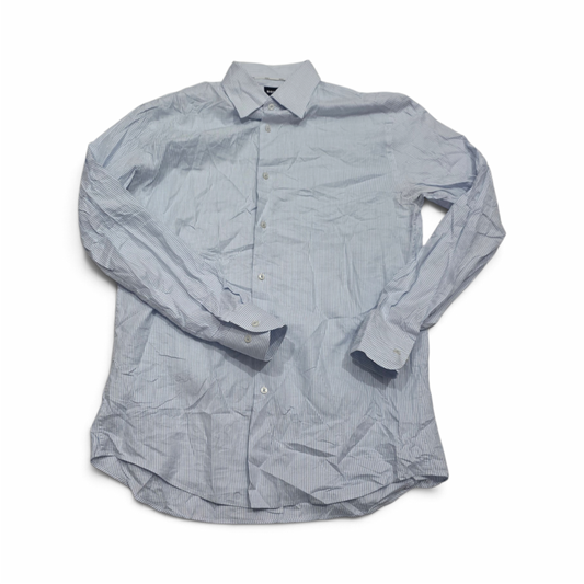 Camisa Hugo Boss Grande L Slim Fit Lineas Azul Claro