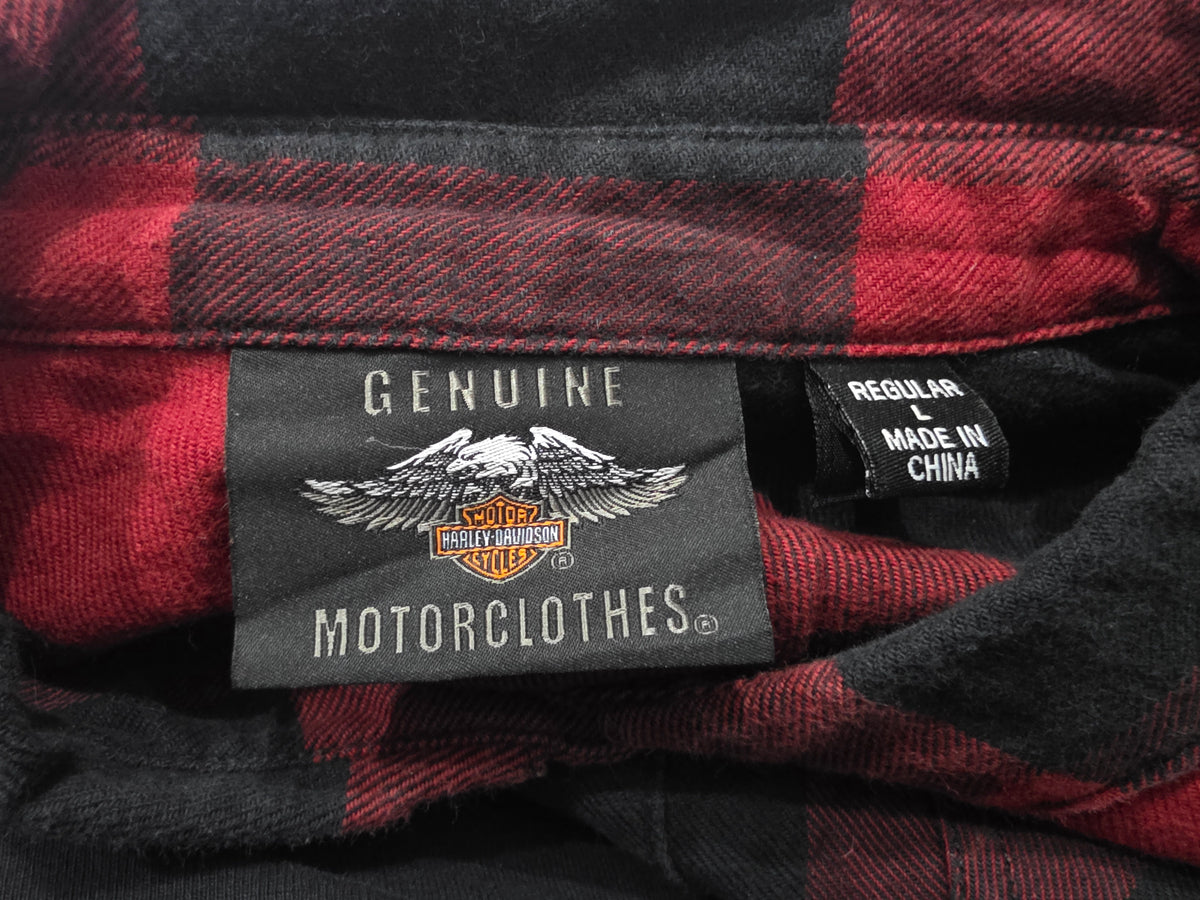 Camisa Harley Davidson Grande L Franel Acuadro Rojo Y Negro