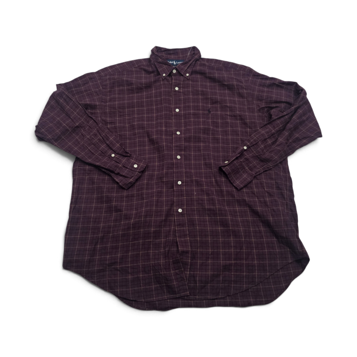 Camisa Ralph Lauren Xgrande Xl Blake Vino Cuadro