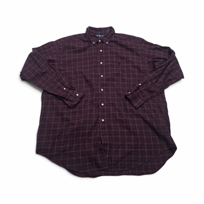 Camisa Ralph Lauren Xgrande Xl Blake Vino Cuadro