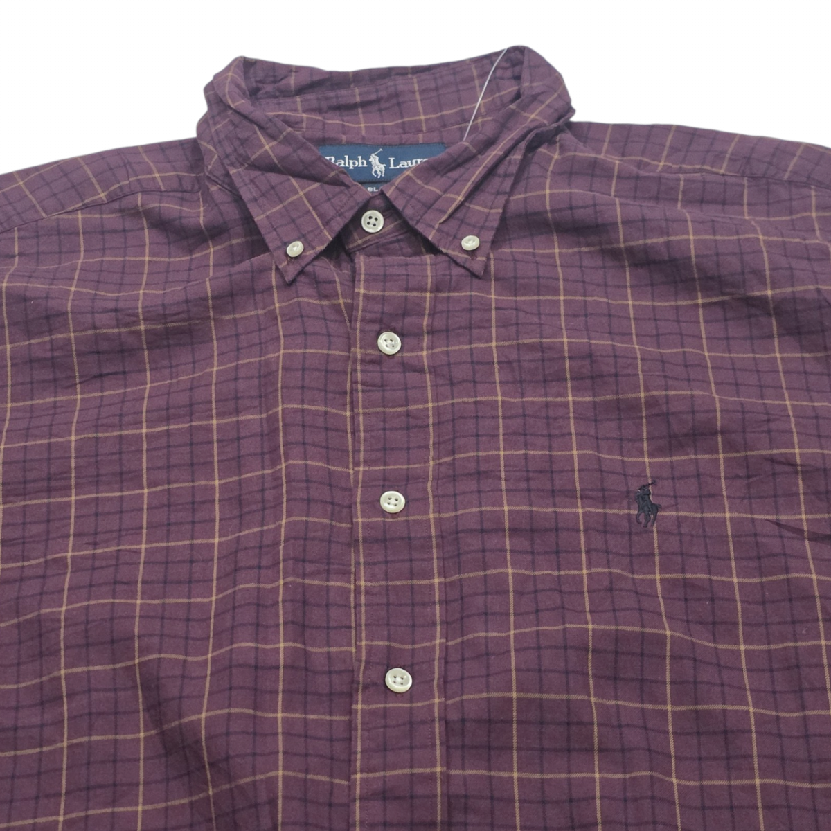 Camisa Ralph Lauren Xgrande Xl Blake Vino Cuadro