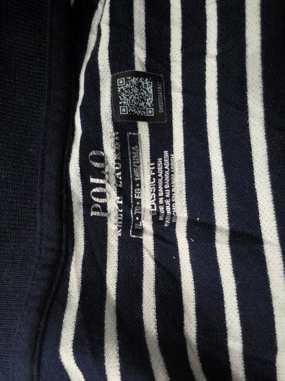 Playera Ralph Lauren Xgrande Classicfit Azul Y Blanco Lineas